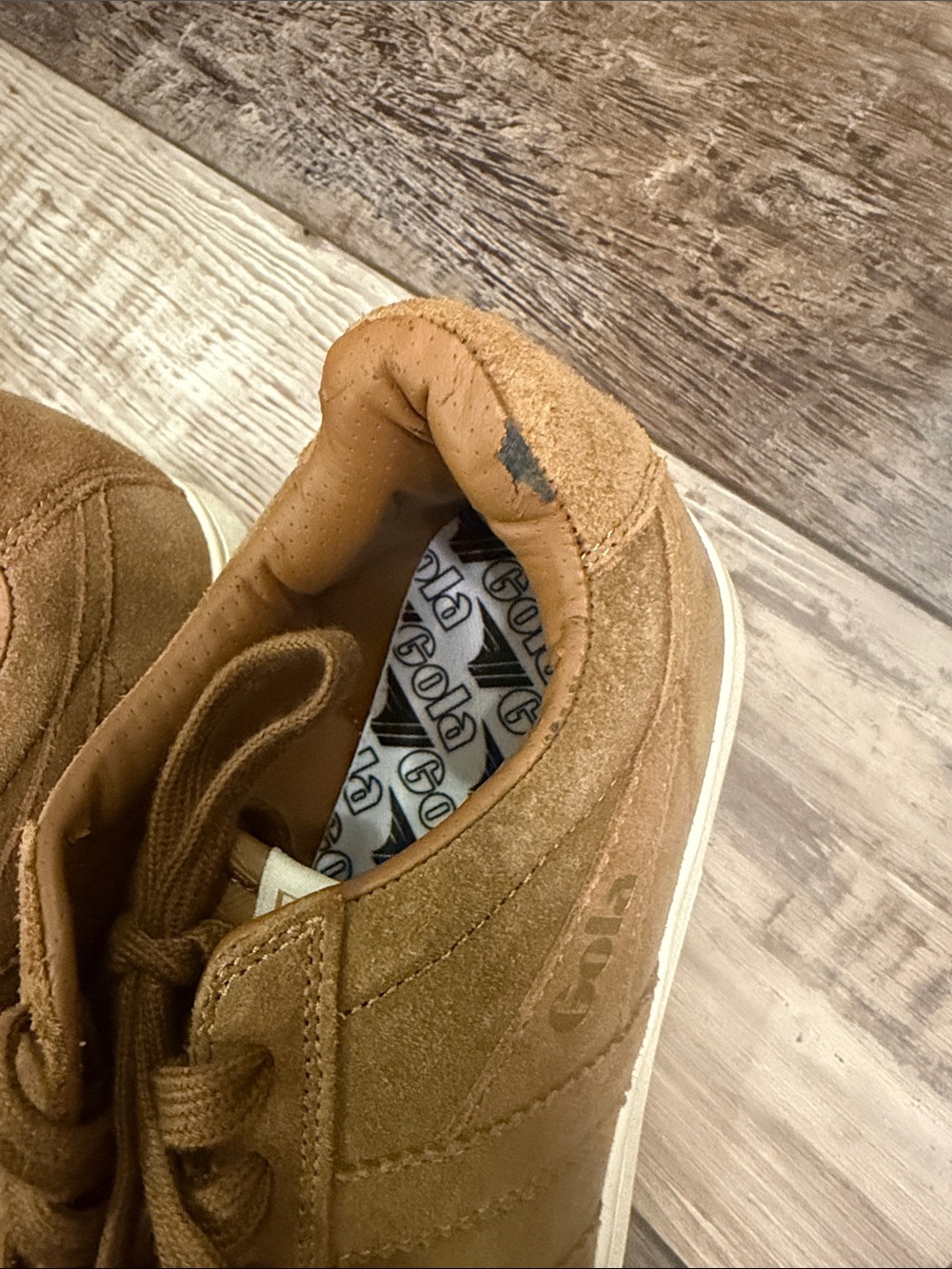 Gola Suede Low-Top Sneakers in Tan Brown - Picture 4 of 5